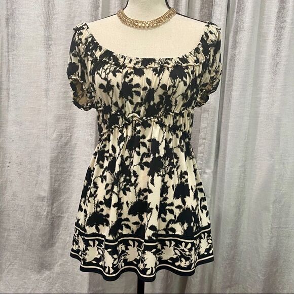 ⭐️ MAX STUDIO Floral Print Ruched Peasant Top - Picture 2 of 7